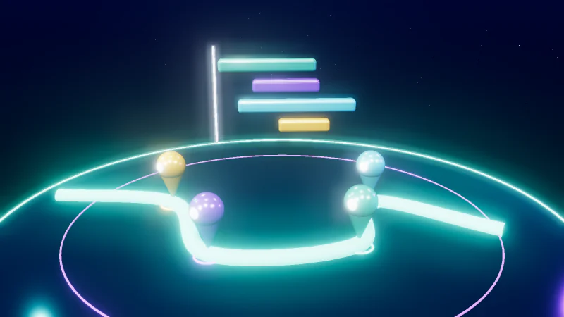 Project control & roadmaps – 3D illustration