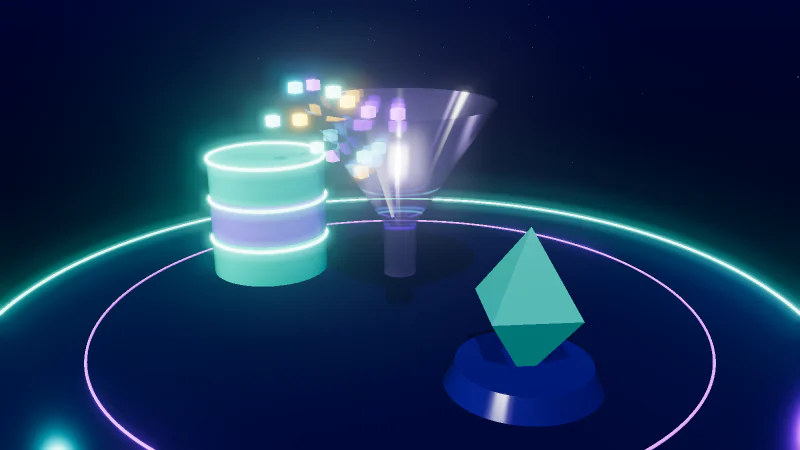 Data mining & modeling – 3D illustration