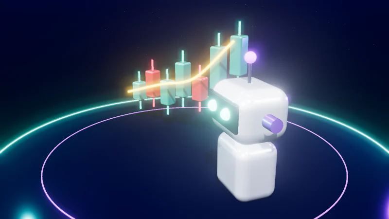 Technical analysis & trading bots – 3D illustration