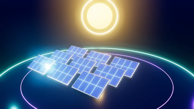 Solar power plant consulting – 3D illustration